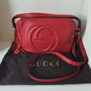Gucci Red Leather Crossbody Bag